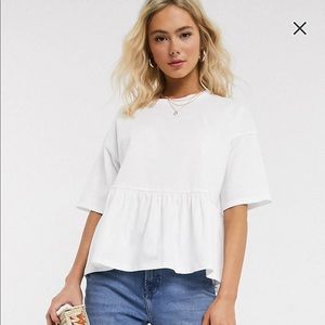 NWT ASOS White Ruffle Top